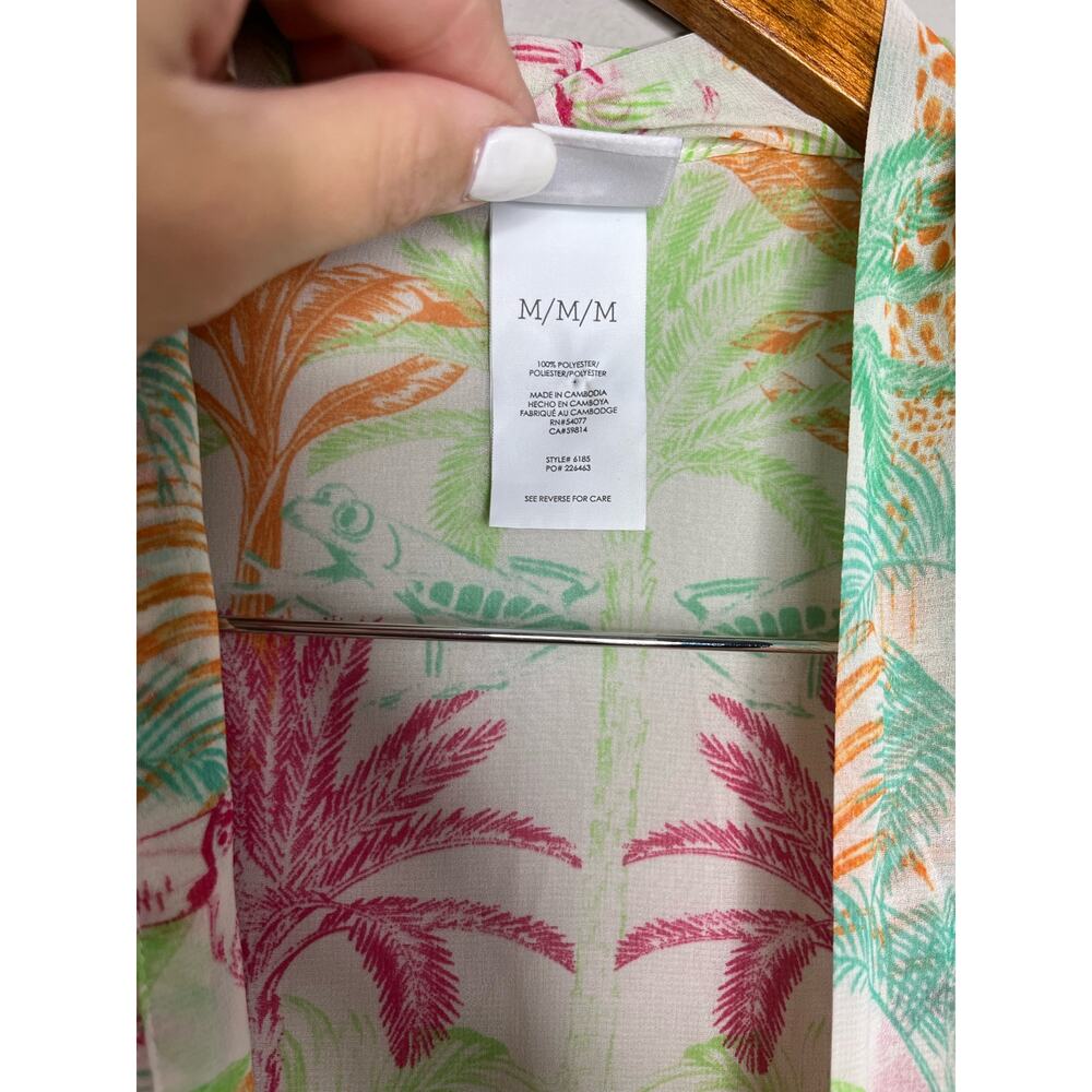 CAbi Tropical Print Tie-Front Kimono Mini Dress – Size M – Resort Style - Picture 7 of 7